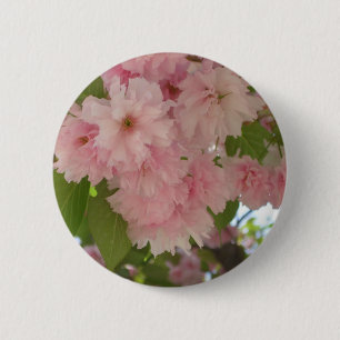 Double Blossoming Cherry Tree II Spring Floral 6 Cm Round Badge