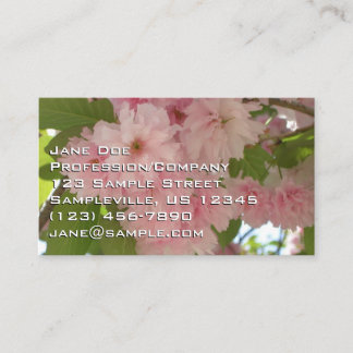 Double Blossoming Cherry Tree II Spring Floral Business Card