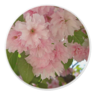 Double Blossoming Cherry Tree II Spring Floral Ceramic Knob