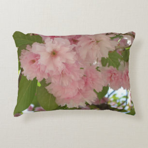 Double Blossoming Cherry Tree II Spring Floral Decorative Cushion
