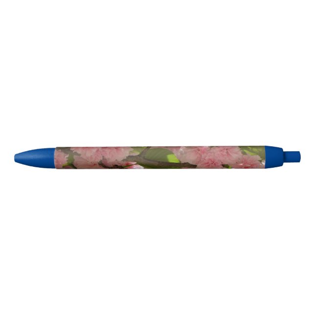 Double Blossoming Cherry Tree III Spring Floral Blue Ink Pen (Front)