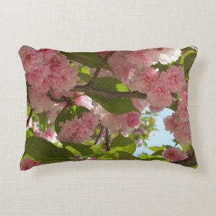 Double Blossoming Cherry Tree III Spring Floral Decorative Cushion