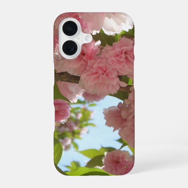 Double Blossoming Cherry Tree III Spring Floral iPhone 16 Case (Back)