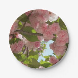 Double Blossoming Cherry Tree III Spring Floral Paper Plate