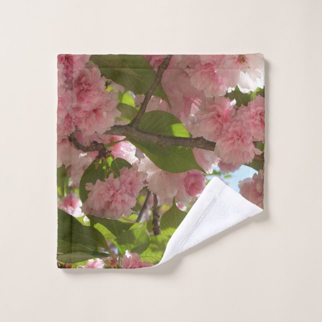 Double Blossoming Cherry Tree III Spring Floral Wash Cloth (Wash Cloth)