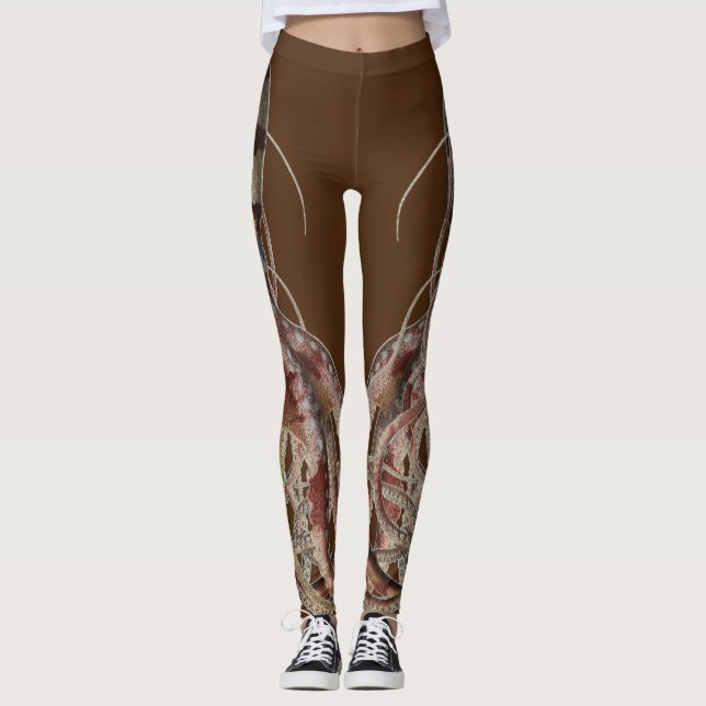 Double Blue Ring Octopus - Side-facing Leggings (Front)