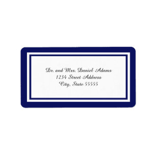 Double Blue Trim - Address Label
