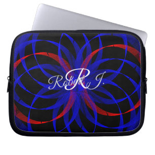 Double Blueberry Color Geometric Electronics Bag