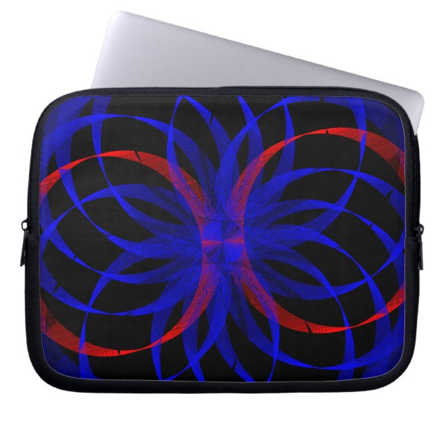 Double Blueberry Color Geometric Electronics Bag (Front)