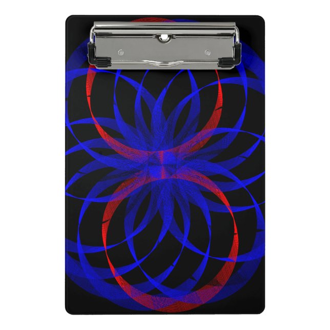 Double Blueberry Color Geometric Mini Clipboard (Front)