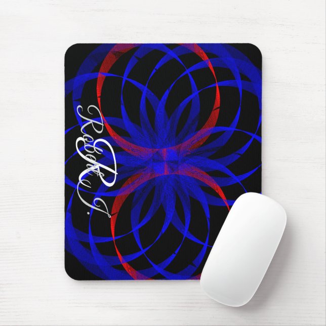Double Blueberry Color Geometric Mouse Pad (With Mouse)