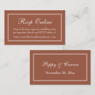 Double-Bordered Terracotta RSVP Online Enclosure Card