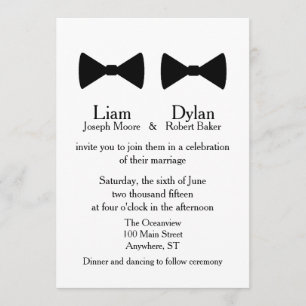 "Double Bow Ties" Invitation