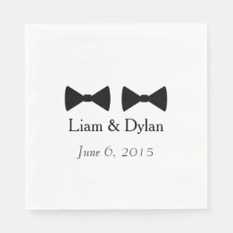 "Double Bow Ties" Paper Napkins