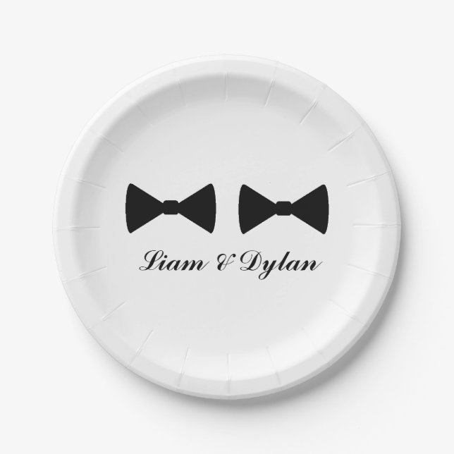 "Double Bow Ties" Paper Plates (Front)