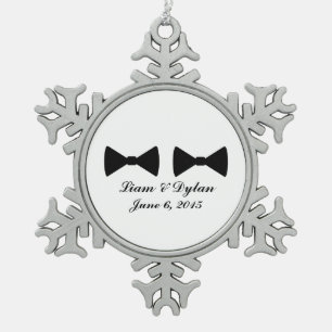 "Double Bow Ties" Pewter Ornament