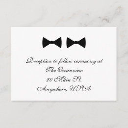 "Double Bow Ties" Reception Cards