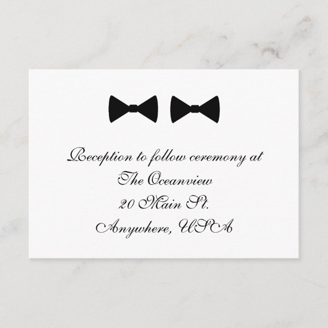 "Double Bow Ties" Reception Cards (Front)