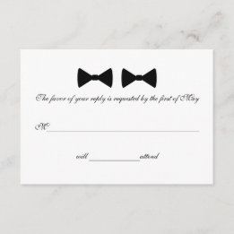 "Double Bow Ties" RSVP Cards