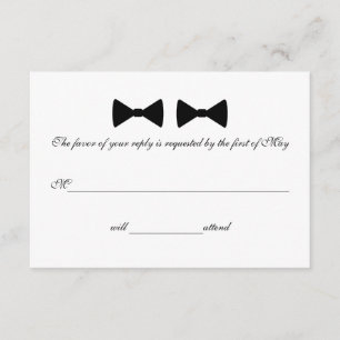 "Double Bow Ties" RSVP Cards