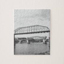 Double Bridge Black and White Photography