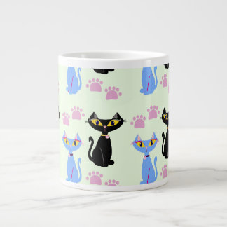 Double Cat Pattern Large Coffee Mug