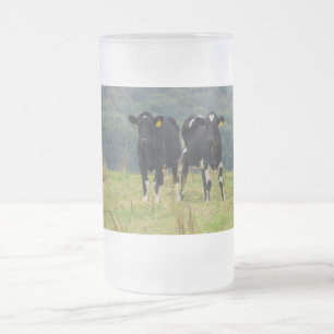 Double Cattle Troube Frosted Glass Beer Mug
