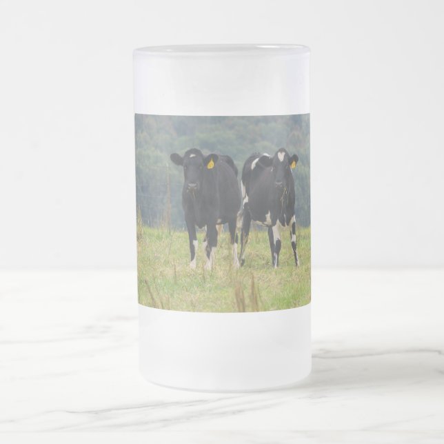 Double Cattle Troube Frosted Glass Beer Mug (Center)