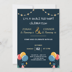 Double Celebration Birthday Invitation