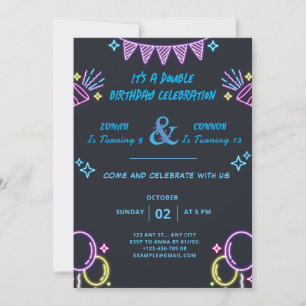 Double Celebration Birthday Invitation