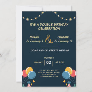 Double Celebration Birthday Invitation