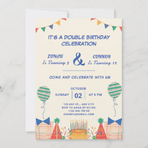 Double Celebration Birthday Invitation