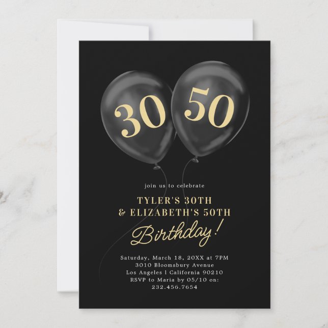 Double Celebration Joint Birthday Party Invitation (Front)