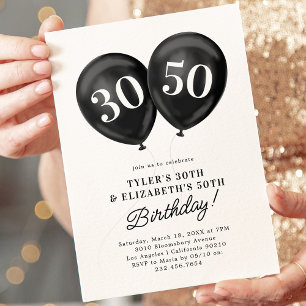 Double Celebration Joint Birthday Party Invitation