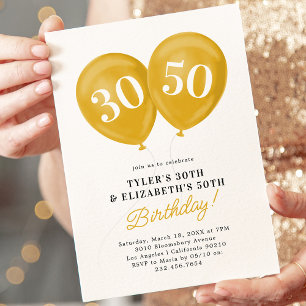Double Celebration Joint Birthday Party Invitation