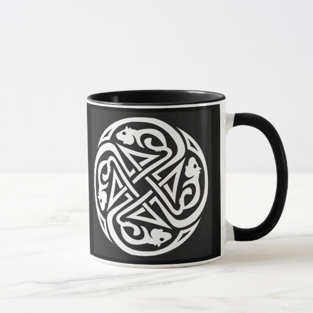 Double Celtic Rat Circle Mug (Right)