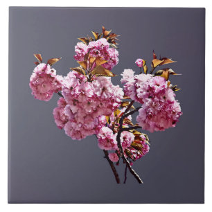 Double Cherry Blossom Branches Tile