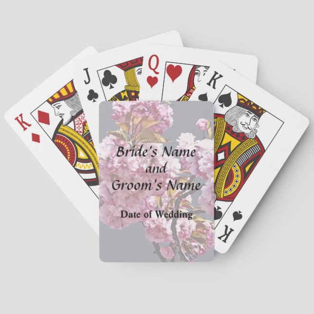 Double Cherry Blossom Branches Wedding Products Playing Cards (Back)