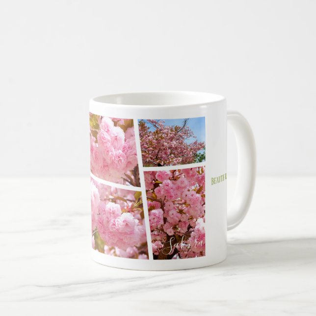 Double Cherry Blossom: Sato-zakura Coffee Mug (Front Right)