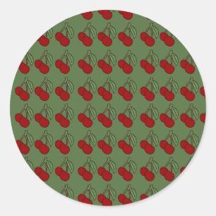 Double Cherry Classic Round Sticker