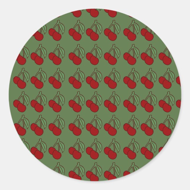 Double Cherry  Classic Round Sticker (Front)