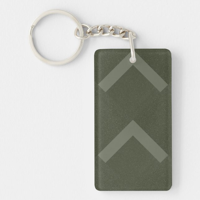 Double Chevron Moss Green Keychain – Customisable (Front)