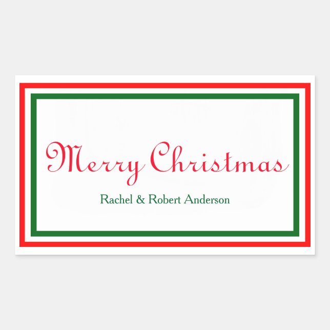 Double Christmas Trim - Rectangle Sticker (Front)