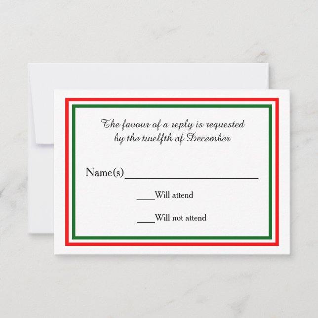 Double Christmas Trim - RSVP Card (Front)