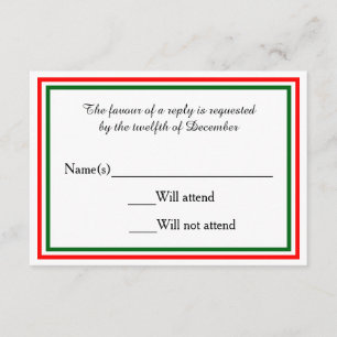 Double Christmas Trim - RSVP Card