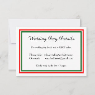 Double Christmas Trim-Wedding Day Details Invitation