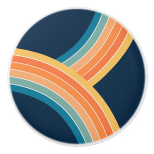 Double colourful retro style rainbow ceramic knob
