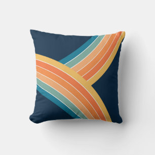 Double colourful retro style rainbow cushion