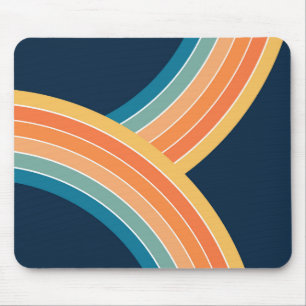 Double colourful retro style rainbow mouse mat