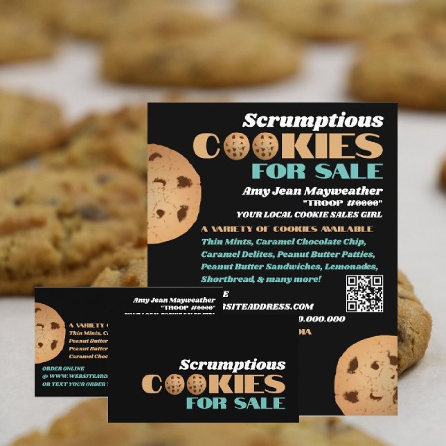 Double Cookies Logo, Cookie Sales Fundraising Card (Creator Uploaded)